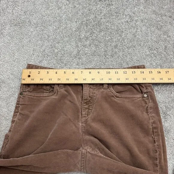 Lands' End Mid Rise Straight Leg Corduroy Pants Womens 4 Brown Cotton Stretch - Picture 10 of 16